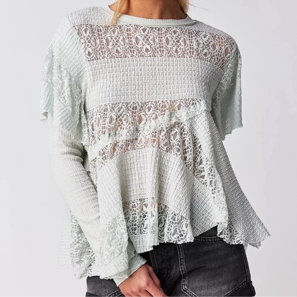 Free People Tops - Free People Snowfall Tunic Ice Castle Size L